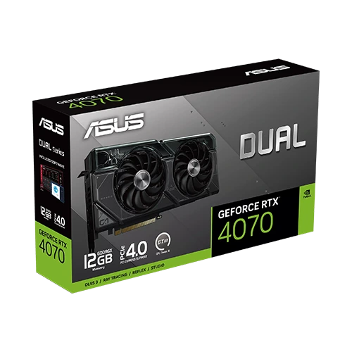 Asus GeForce DUAL RTX4070 12GB GDDR6X Graphicx card box view