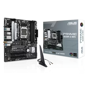 ASUS Prime B650M-A WiFi Motherboard close to the box