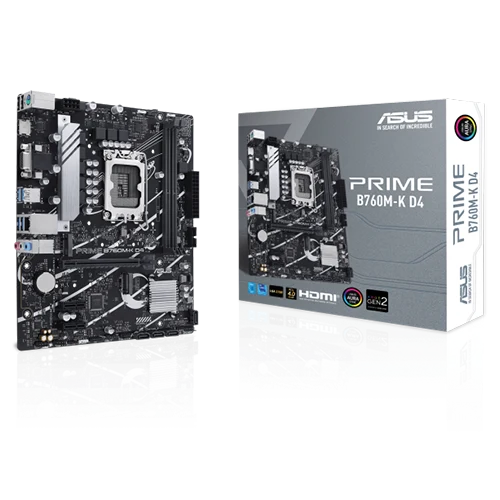 ASUS PRIME B760M-K D4 Micro-ATX Motherboard Close to the Box View