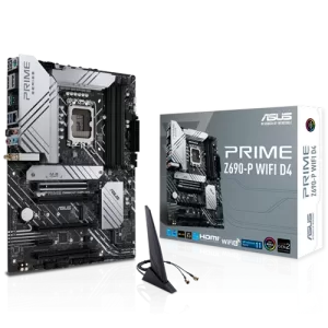 ASUS PRIME Z690 P WIFI D4 ATX Motherboard Close to the box and Antena