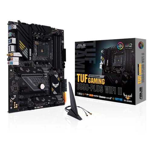 Asus TUF Gaming B550-Plus WiFi II Motherboard close to the box