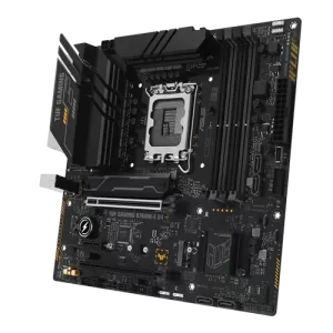 Side View of Asus TUF Gaming B760M-E D4 Motherboard