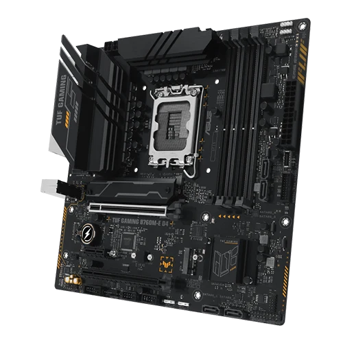 Side View of Asus TUF Gaming B760M-E D4 Motherboard