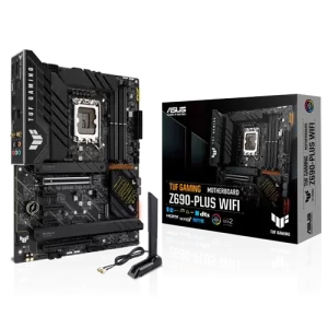 ASUS TUF GAMING Z690-PLUS ATX Motherboard close to the box