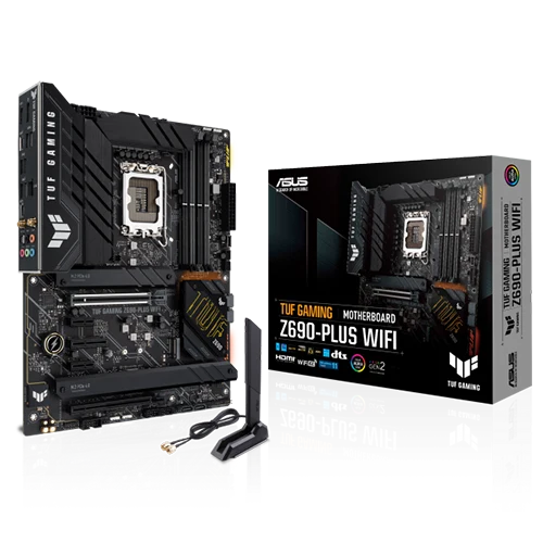 ASUS TUF GAMING Z690-PLUS ATX Motherboard close to the box