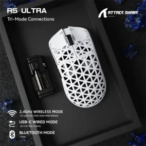 attack-shark-r5-ultra-carbon-fiber-wireless-8k-paw3950max-gaming-mouse-white 2