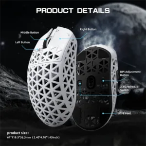 attack-shark-r5-ultra-carbon-fiber-wireless-8k-paw3950max-gaming-mouse-white 3