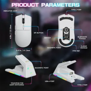 attack-shark-x1-tri-mode-gaming-mouse-white 2