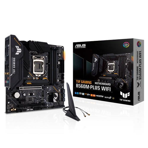 ASUS TUF Gaming B650M-Plus Wifi Motherboard close to the box