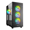 Sharkoon Rebel C50 RGB ATX PC Case Black, 7 Expansion Slots, 3x 120 mm Addressable RGB LED PWM Fan (Pre-Installed), Mini-ITX, Micro-ATX, ATX Mainboard Compatibility