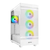 Sharkoon Rebel C50 RGB ATX Full Tower PC Case White, up to two 360 mm radiators or eleven 120 mm fans, 3x 120 mm Addressable RGB LED PWM Fan Front Panel, 20 Modes Manual Control