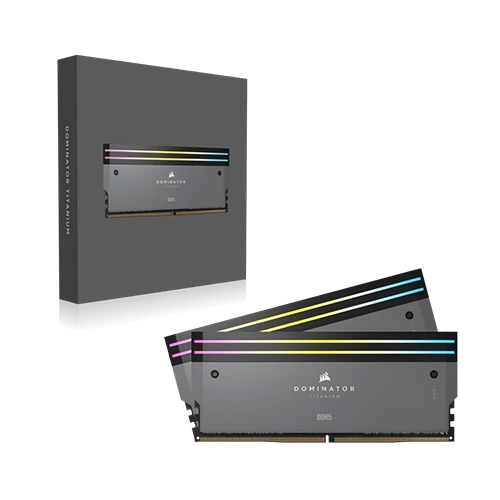 Corsair Dominator Titanium RGB 16x2 32GB AMD Expo Memory Kit, DDR5 DRAM 6000MT/s CL30, 4800MHzSPD Speed, Aluminum Heat Spreader, 288 PIN