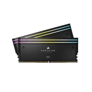 Corsair Dominator titanium rgb 2x16gb 32GB ddr5 Dram 6400MHz cl32 intel xmp memory kit, cmp32gx5m2b6400c32, 4800MHz SPD Speed, 1.40V Tested Voltage - Black