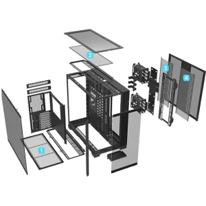 O11 Dynamic EVO XL with 4 Filter Trays