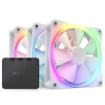 NZXT F120 RGB Triple Pack Fans White With RGB Controller