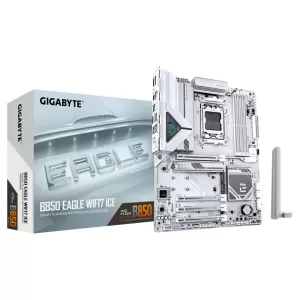 GIGABYTE B850 EAGLE WIFI7 ICE Motherboard, AMD B850 Chipset, 256GB DDR5, 1 x PCI Express x16 slot, ATX Form Factor