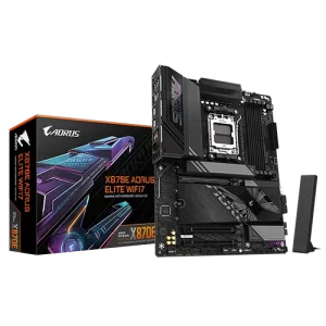 Gigabyte X870E-AORUS-ELITE-WIFI7 ATX Motherboard, AMD Socket AM5, Dual Channel DDR5, AIO Fan Control, AMD X870E Chipset, 4 x DDR5 DIMM Slots, Up to 256GB Memory, PCIe 5.0