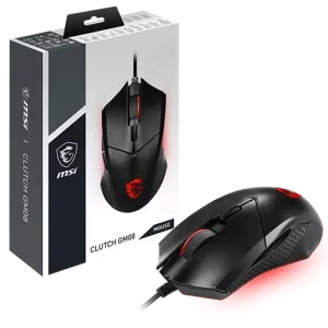 MSI CLUTCH GM08 GAMING MOUSE close to the box and under glow