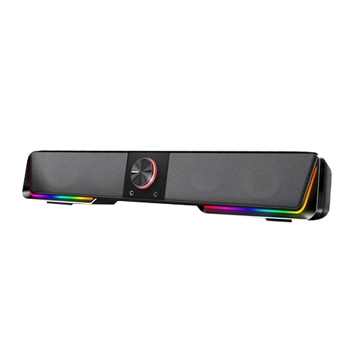 Redragon Darknets GS570 BT speaker, 4 Different Mode RGB Lights, 2 Channel Stereo Core, BT 5.0, 65db Sound, 150Hz-20kHz Freq, Classic Volume Button