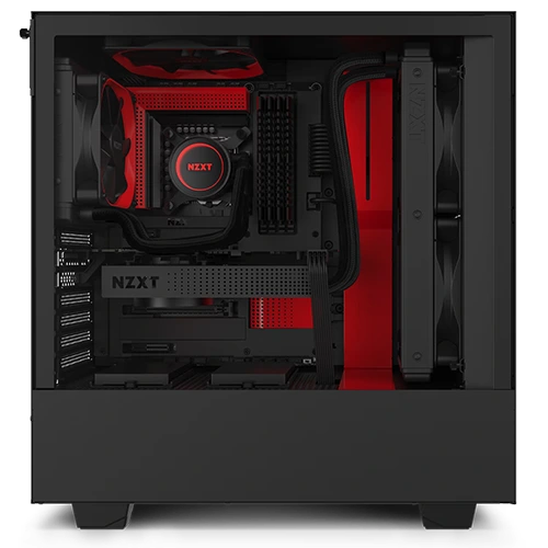 NZXT H510 ATX Mid-Tower PC Gaming Case Black With Red interior