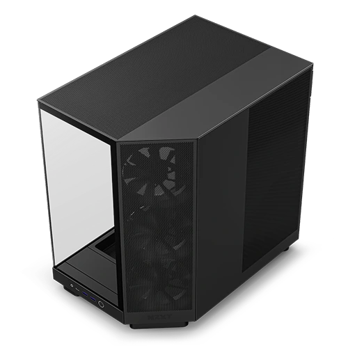 NZXT H6 Flow Compact Dual-Chamber Airflow Mid-Tower ATX Case Black | CC-H61FB-01