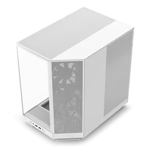 NZXT H6 Flow Compact Dual-Chamber Airflow Mid-Tower ATX PC Case White | CC-H61FW-01