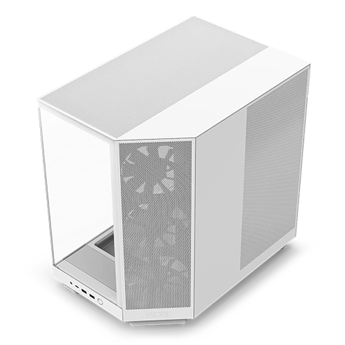 NZXT H6 Flow Compact Dual-Chamber Airflow Mid-Tower ATX PC Case White | CC-H61FW-01