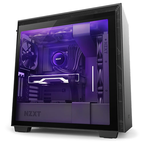 NZXT H710i ATX Gaming PC Case Black with Side View