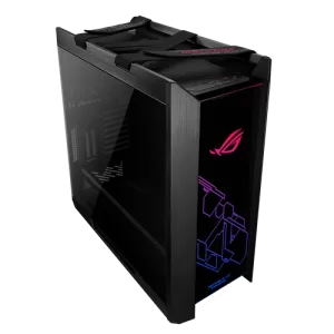 Side view with left side glass panel of ROG Helios GX601 RGB Mid Tower PC Case