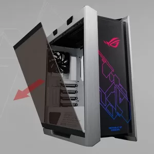 ROG Strix Helios GX601 White RGB PC Case Left Side Glass Panel Display