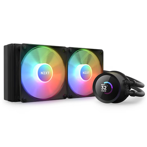 NZXT Kraken 240 RGB 240mm AIO Liquid Cooler Black with LCD Display and RGB Fans, 240mm Radiator, Copper Water Block, 2x 120mm F120 RGB Fans