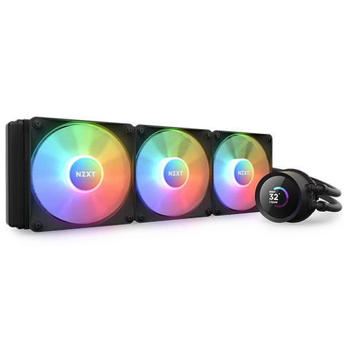NZXT Kraken Elite 360 RGB AIO Liquid Cooler with 2.36” diameter wide-angle LCD display, 640x640 resolution and 60 Hz refresh rate