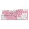 Redragon FIZZ K617 60 White & Pink Mechanical keyboard, 60% Layout 61 Keys, Dual Color Design, 430g Ultra-light design