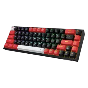 Redragon K631 Pro Wireless RGB Gaming Keyboard, 65% 3-Mode Wireless, 68 Keys Hot-Swappable Compact, Free-Mod PCB Socket & Dedicated Arrow Keys, Quiet Red Linear Switch