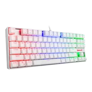 Redragon Kumara K552-RGB Mechanical Gaming Keyboard White, Red Switch, TKL 87 keys, RGB Backlit