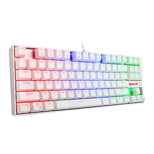 Redragon Kumara K552-RGB Mechanical Gaming Keyboard White, Red Switch, TKL 87 keys, RGB Backlit
