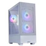 front view of Lancool 205 MESH RGB Mid-Tower PC Case White