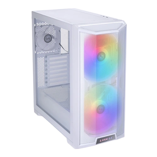 front view with RGB Fans LANCOOL 215 E-ATX PC Case White