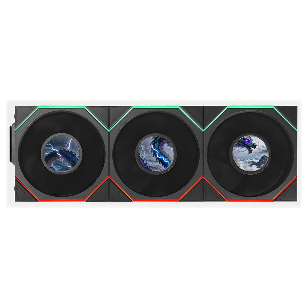 lian-li-uni-fan-tl-lcd-flex-3-pack-cpu-cooler-black 1 Lian Li UNI FAN TL LCD FLEX 120mm ARGB Black 3-Pack Case Fan