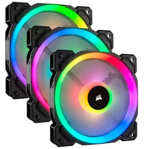 Corsair LL Series LL120 RGB 120mm Dual Light Loop RGB LED PWM Fan Tripple Pack With Lighting Node PRO