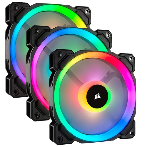 Corsair LL Series LL120 RGB 120mm Dual Light Loop RGB LED PWM Fan Tripple Pack With Lighting Node PRO