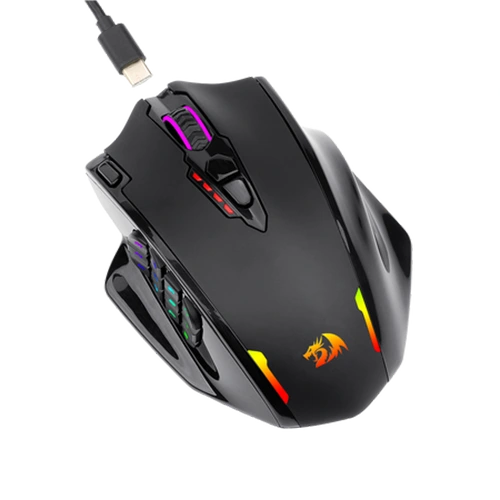 Redragon M913 Impact Elite Wireless Gaming Mose, E-Sports Grade Sensor, 1600 DPI, Dual Modes of 2.4GHZ Wireless and USB-C, Up to 80 hours of battery life