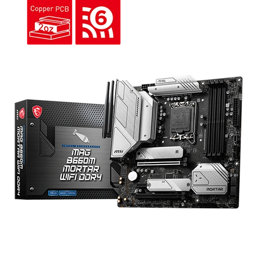 MSI MAG B660M MORTAR DDR4 WIFI Motherboard Close to the Box