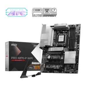 MSI PRO X870-P WIFI DDR5 ATX Motherboard, AM5 Socket, 4x PCI-E x16 slots, PCI_E1 Gen PCIe 5.0, Realtek ALC897, 8126VB 5G LAN, Wi-Fi 7, Bluetooth 5.4, AI Ready