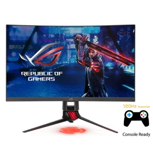 Rog Strix XG27WQ Gaming Monitor - 27" Curved rgb rog logo front view