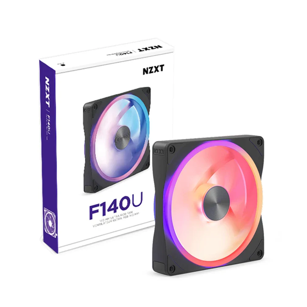nzxt-f140u-140mm-ultra-rgb-fan-cooler-fan-black NZXT F140U 140mm Ultra RGB Fan Cooler Fan Black