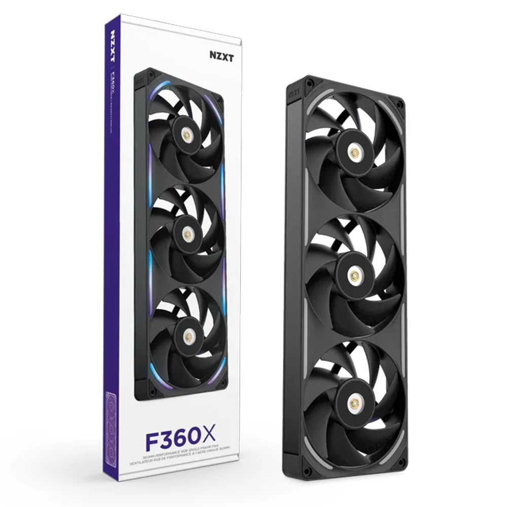 nzxt-f360x-360mm-performance-rgb-single-frame-cooler-fan-black NZXT F360X RGB 360mm Performance Single-Frame Cooler Fan Black