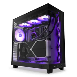 NZXT H6 Flow RGB Black Fans Compact Dual-Chamber Mid-Tower Airflow PC Case