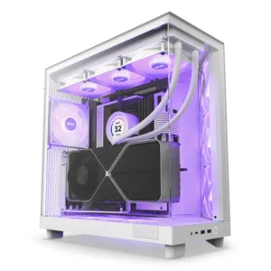 NZXT H6 Flow RGB White Fans Compact Dual-Chamber Mid-Tower Airflow PC Case