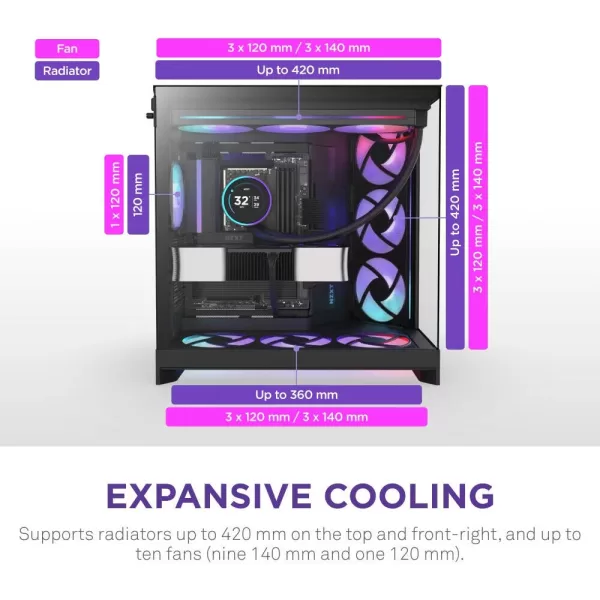 nzxt-h9-flow-rgb-2025-dual-chamber-atx-mid-tower-pc-case-black 2